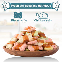 Pawant dental-friendly dog chews appear in close-up, highlighting a chew-friendly experience.