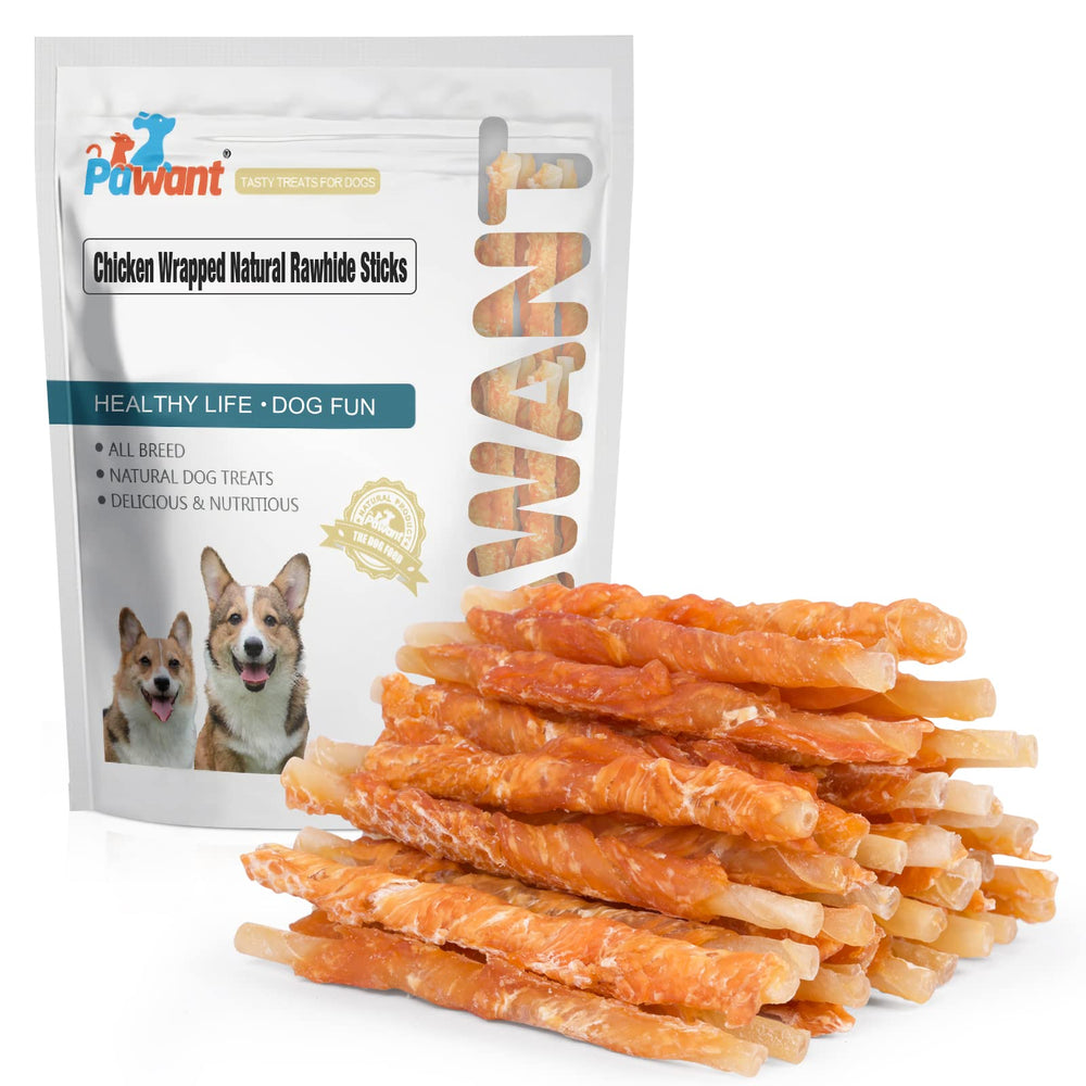 Pawant dog rawhide twists with natural ingredients for a protein-rich chew.