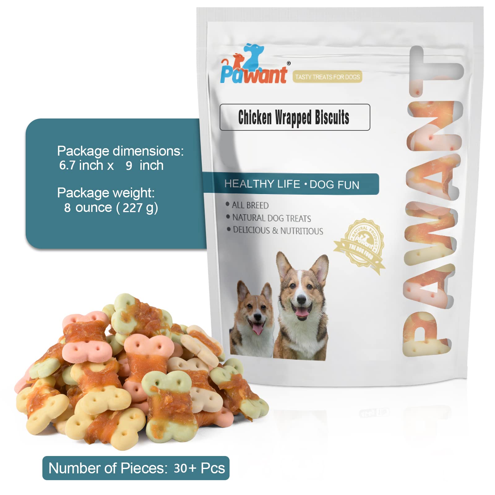 Pawant puppy-snack time is depicted with gentle chew-ready bites.