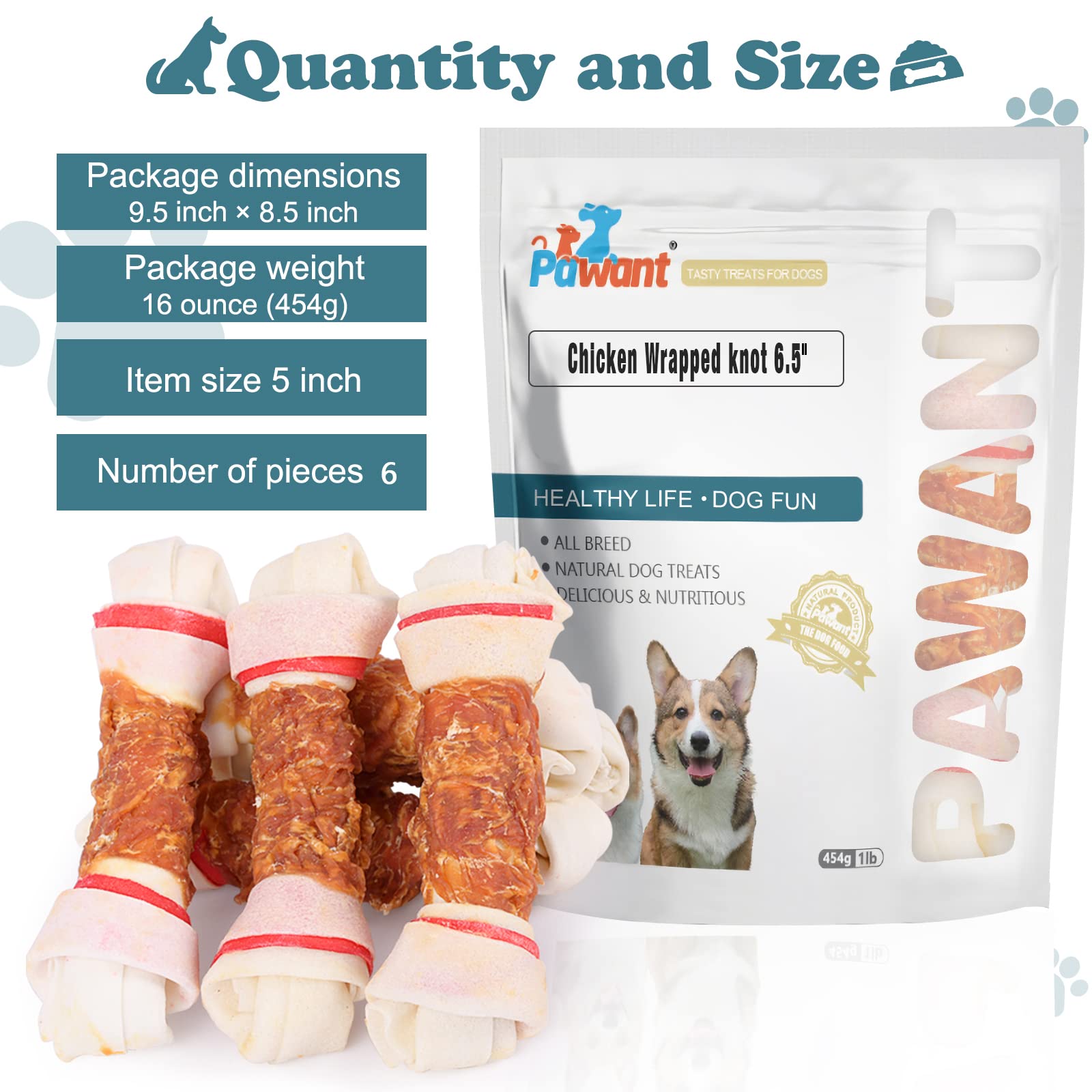 Pawant rawhide bone texture close-up highlights chew resistance.