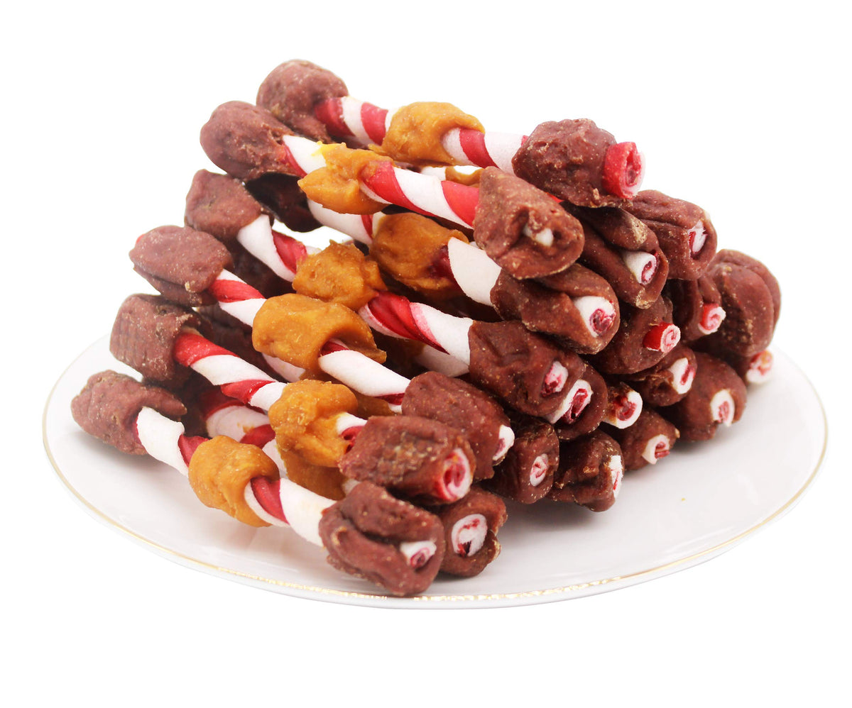 Pawant triple flavor kabobs packaging showcases high-protein, low-fat dog treats for training.