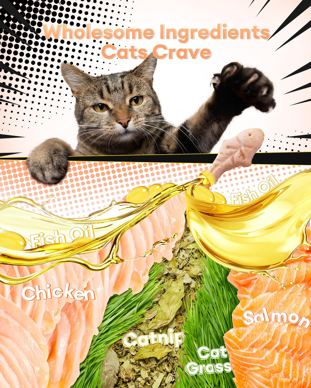 Pawaura catnip biscuits close-up showing crunchy texture and dental care