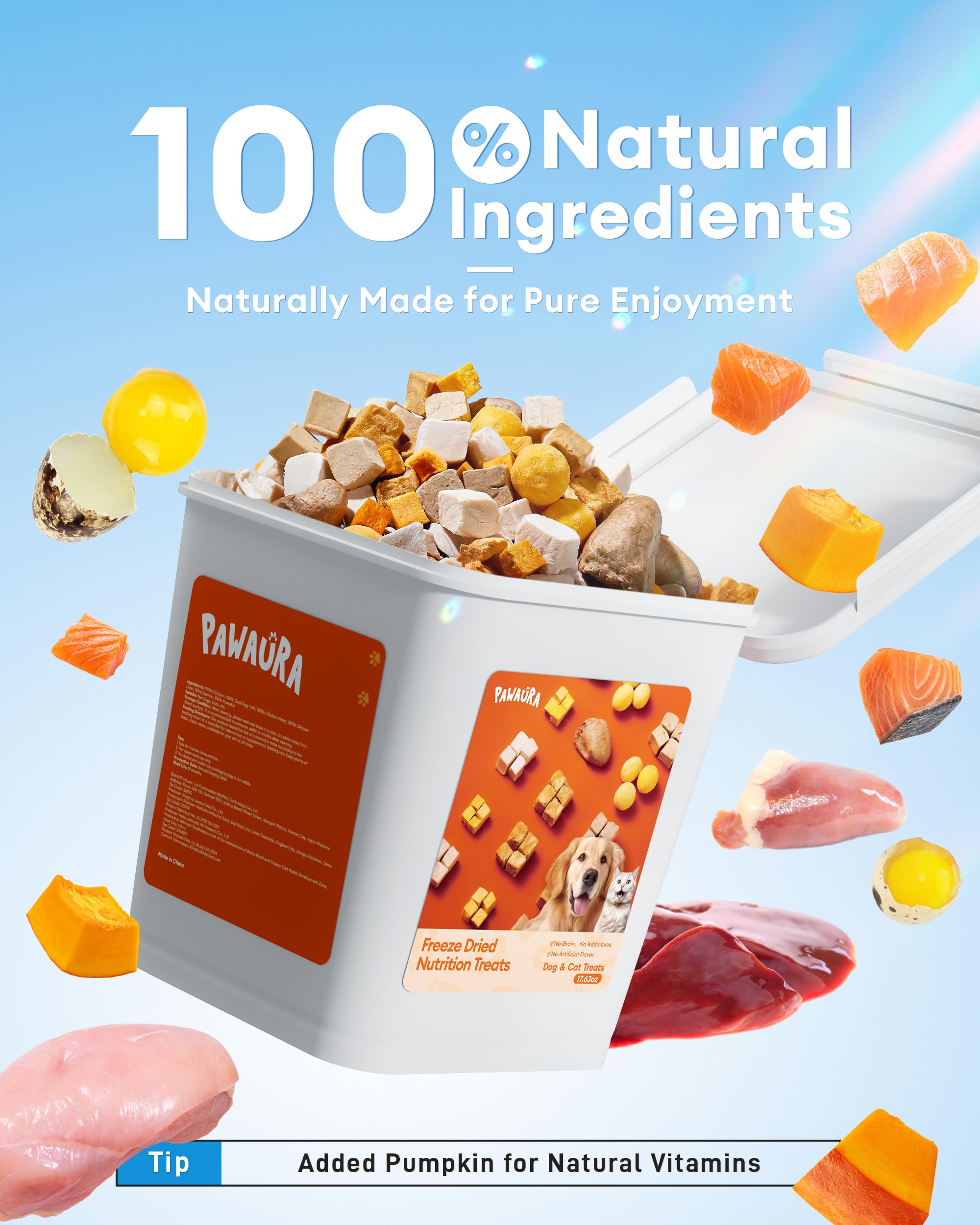 Pawaura freeze-drying at -31°F preserves nutrients without additives.