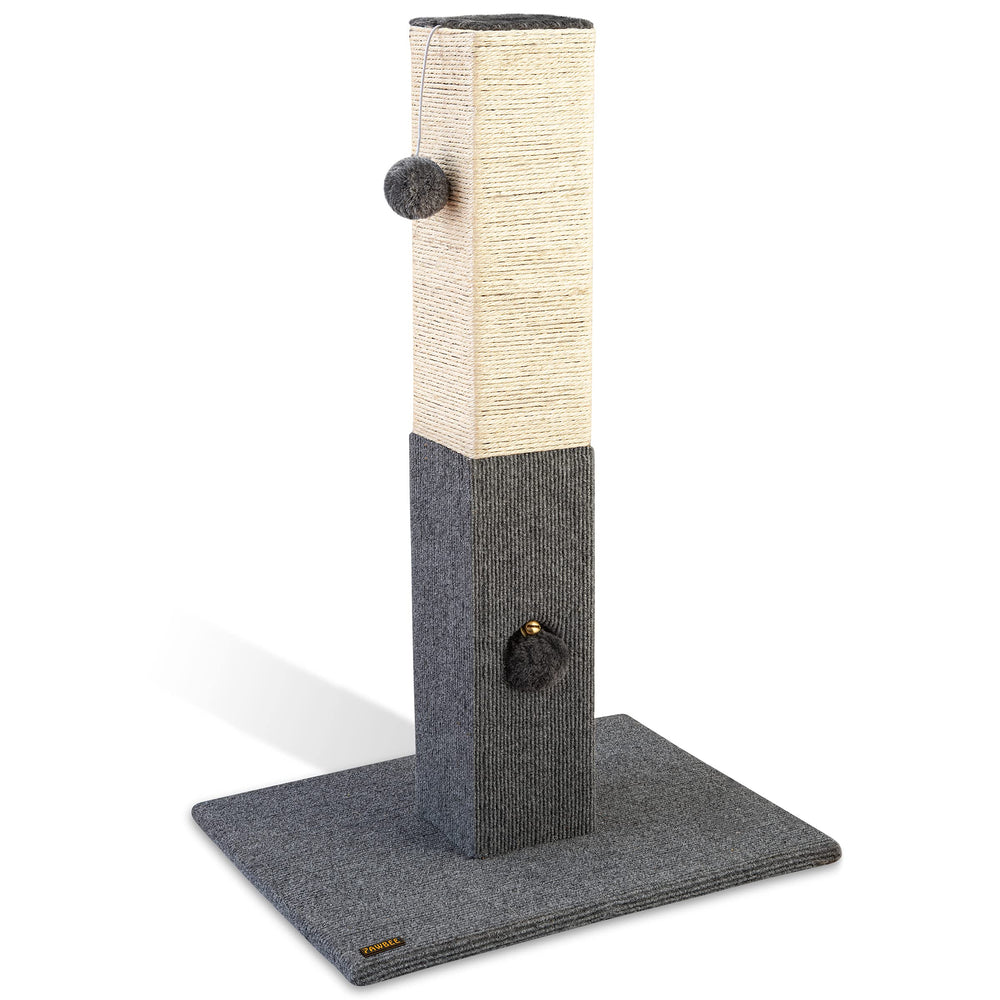 PAWBEE 32in scratching post base demonstrates sturdy construction for large indoor cats