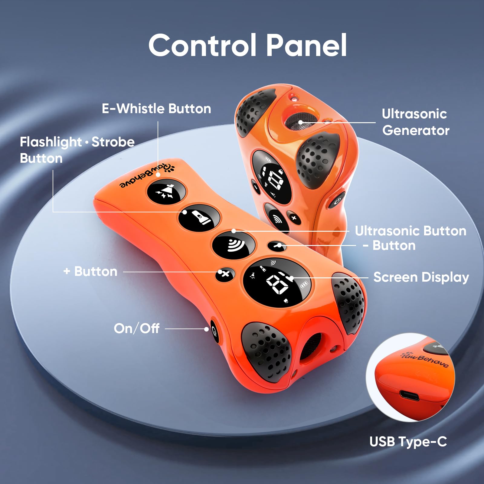 PawBehave dual-mode flashlight assists nighttime training and visual cues.