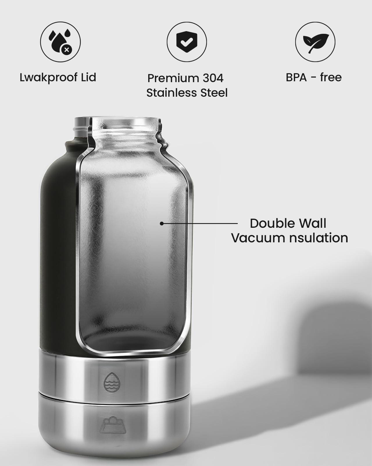 Pawccoli condensation-free exterior stays dry in bags and hands.