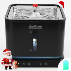 Pawccoli cordless cat water fountain with stainless steel tray delivers fresh hydration on demand.