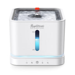 Pawccoli cordless cat water fountain 3L tray front view for reliable indoor hydration.