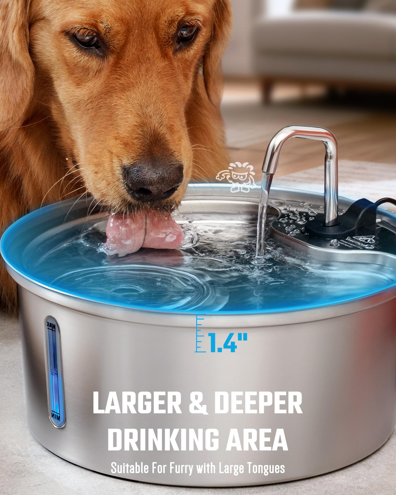 Pawccoli deeper wide tray highlights dogs' long tongues, enabling easier scooping and fewer spills.