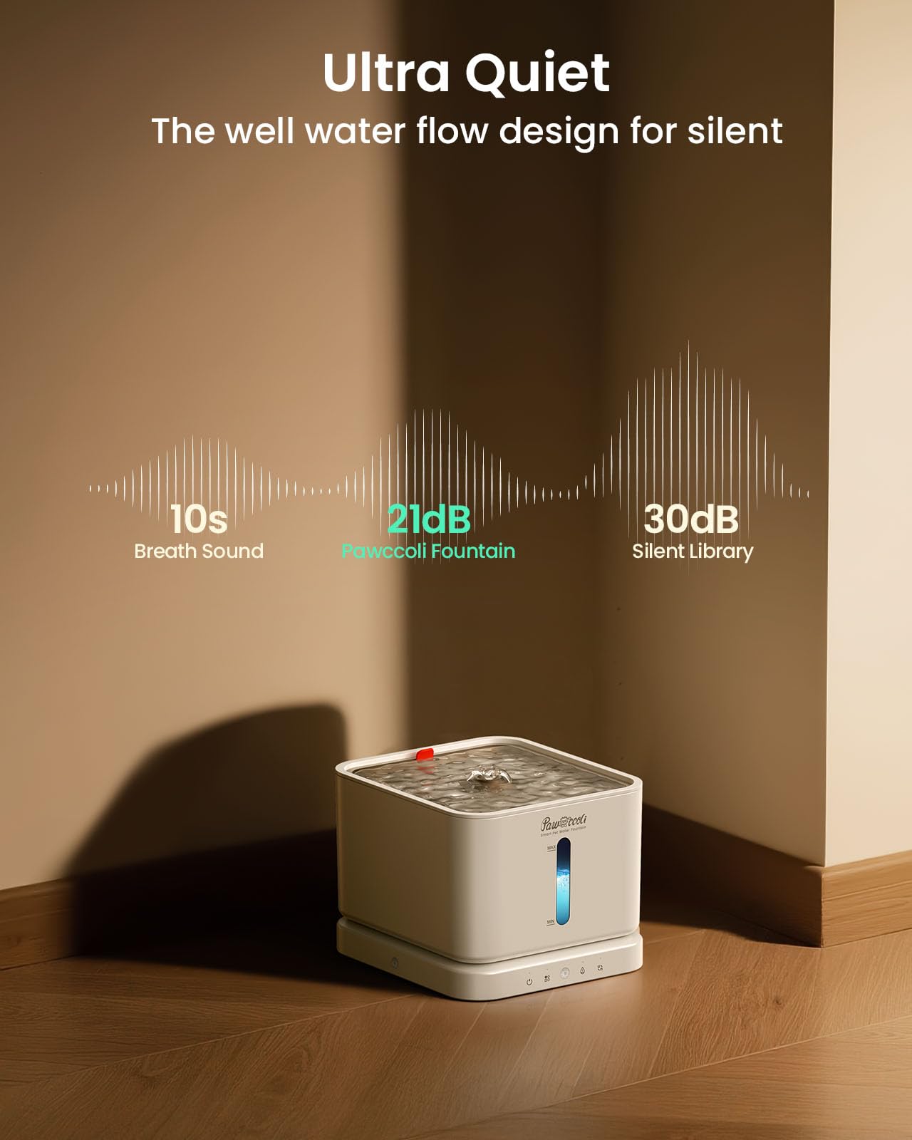 Pawccoli dual water modes illustrate sensor detection and continuous flow.