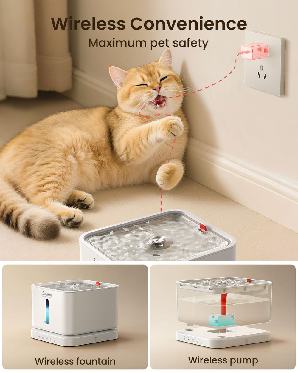 Pawccoli multi-stage filtration shows purified, odor-free water.