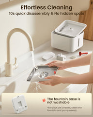 Pawccoli removable tank makes refilling and cleaning effortless.