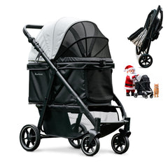 Pawccoli stroller spacious-compartment provides roomy comfort for medium dogs on outings.