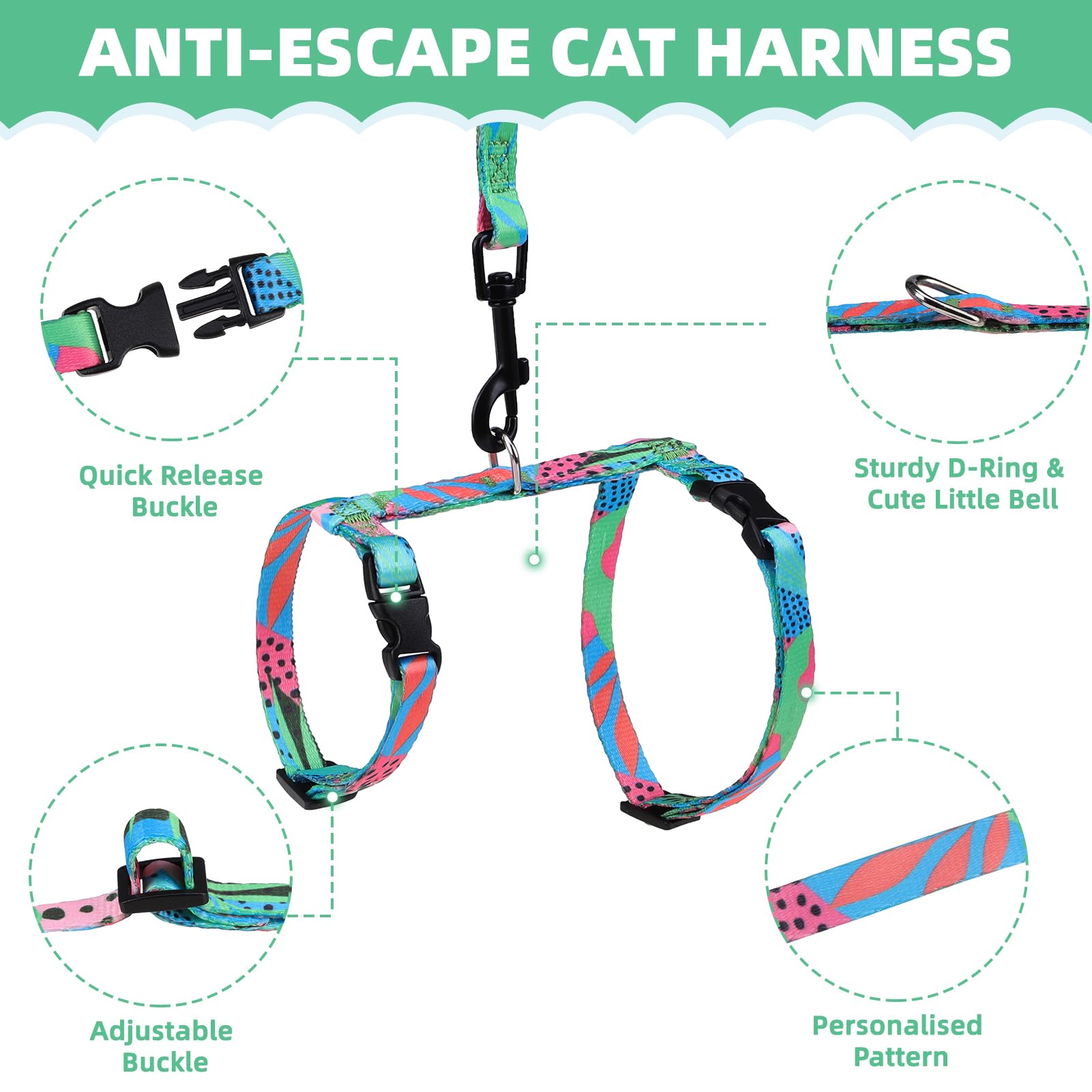 PAWCHIE harness and leash escape-proof set keeps curious cats safely exploring.