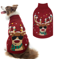 PAWCHIE Christmas dog sweater front view for festive photos and warmth