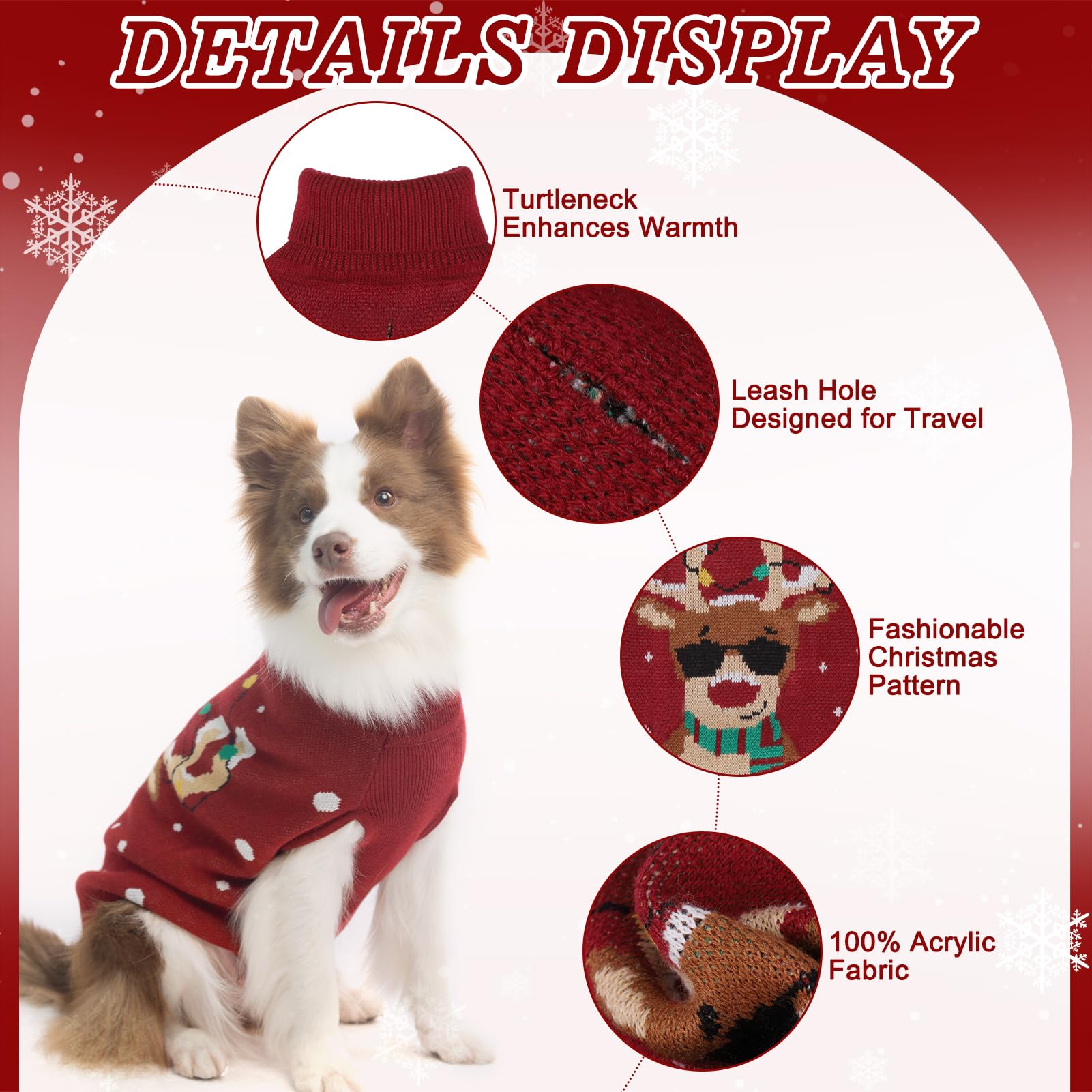 PAWCHIE Christmas dog sweater model wearing the cozy outfit for chilly walks