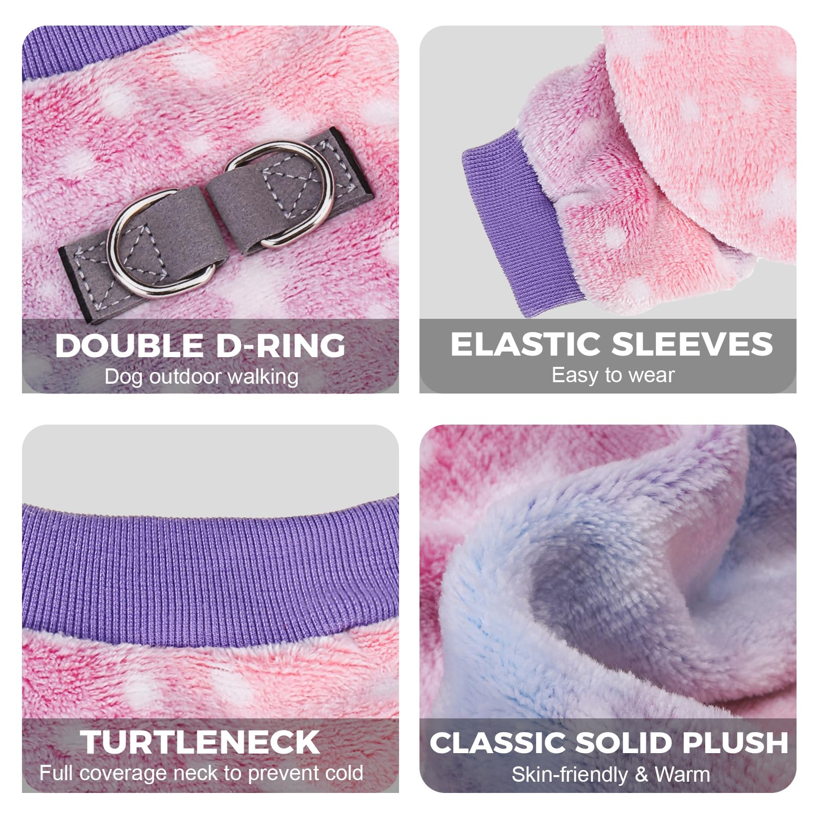 PAWCHIE dog fuzzy velvet pajamas back view offers warm winter wear