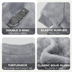 PAWCHIE fuzzy velvet pajamas grey necklines and sleeves for snug warmth