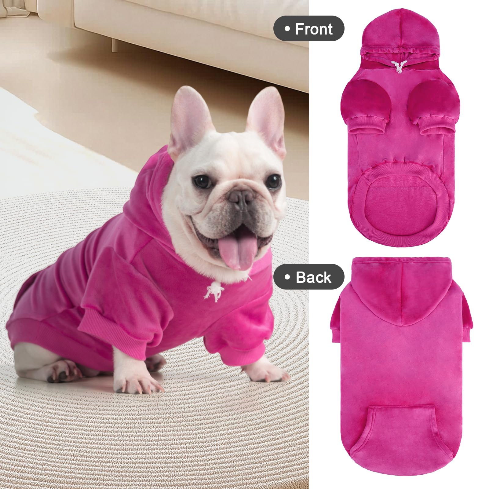 PAWCHIE dog hoodie back pocket detail for snacks or bags