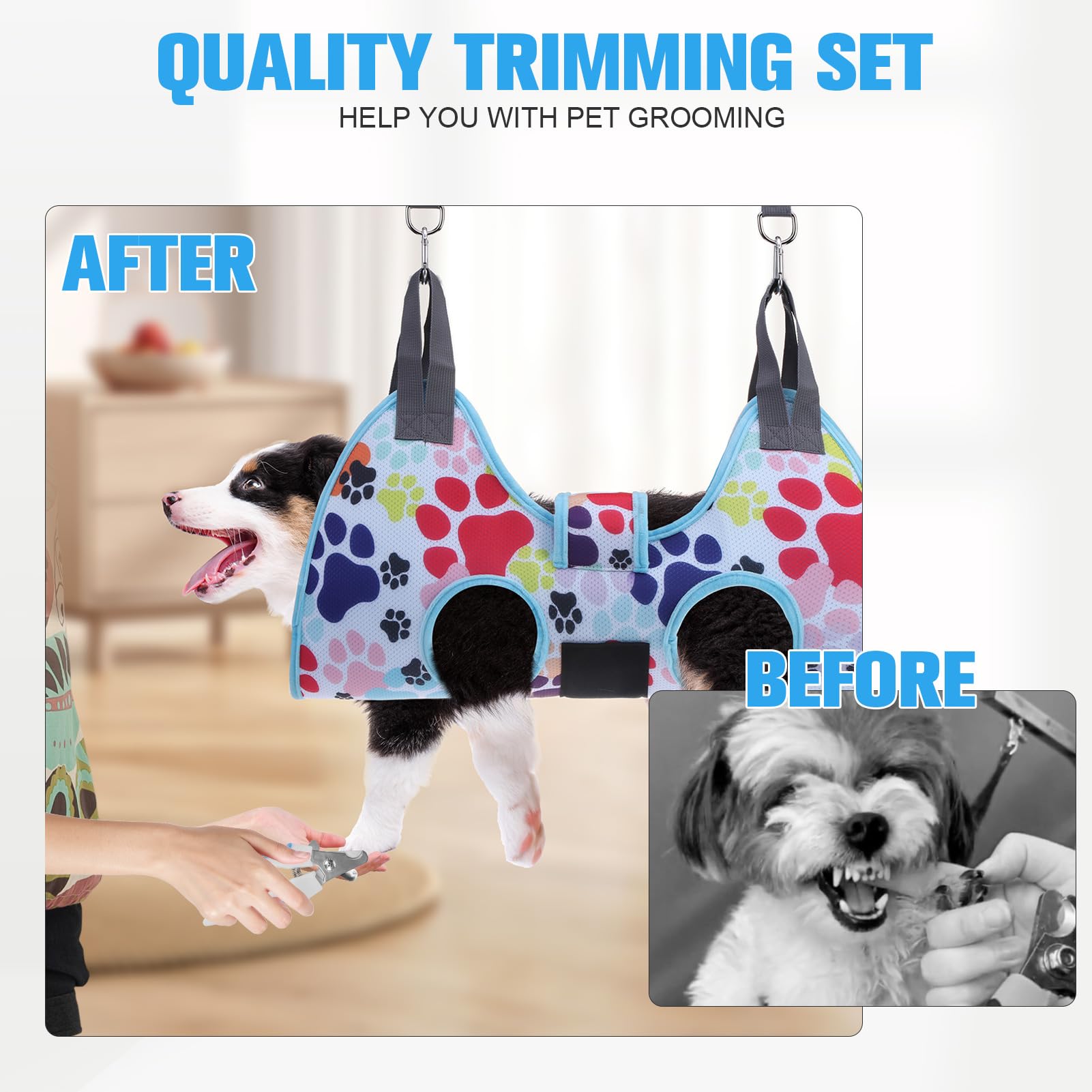 PAWCHIE mesh-side provides a breathable surface for warmer grooming sessions.
