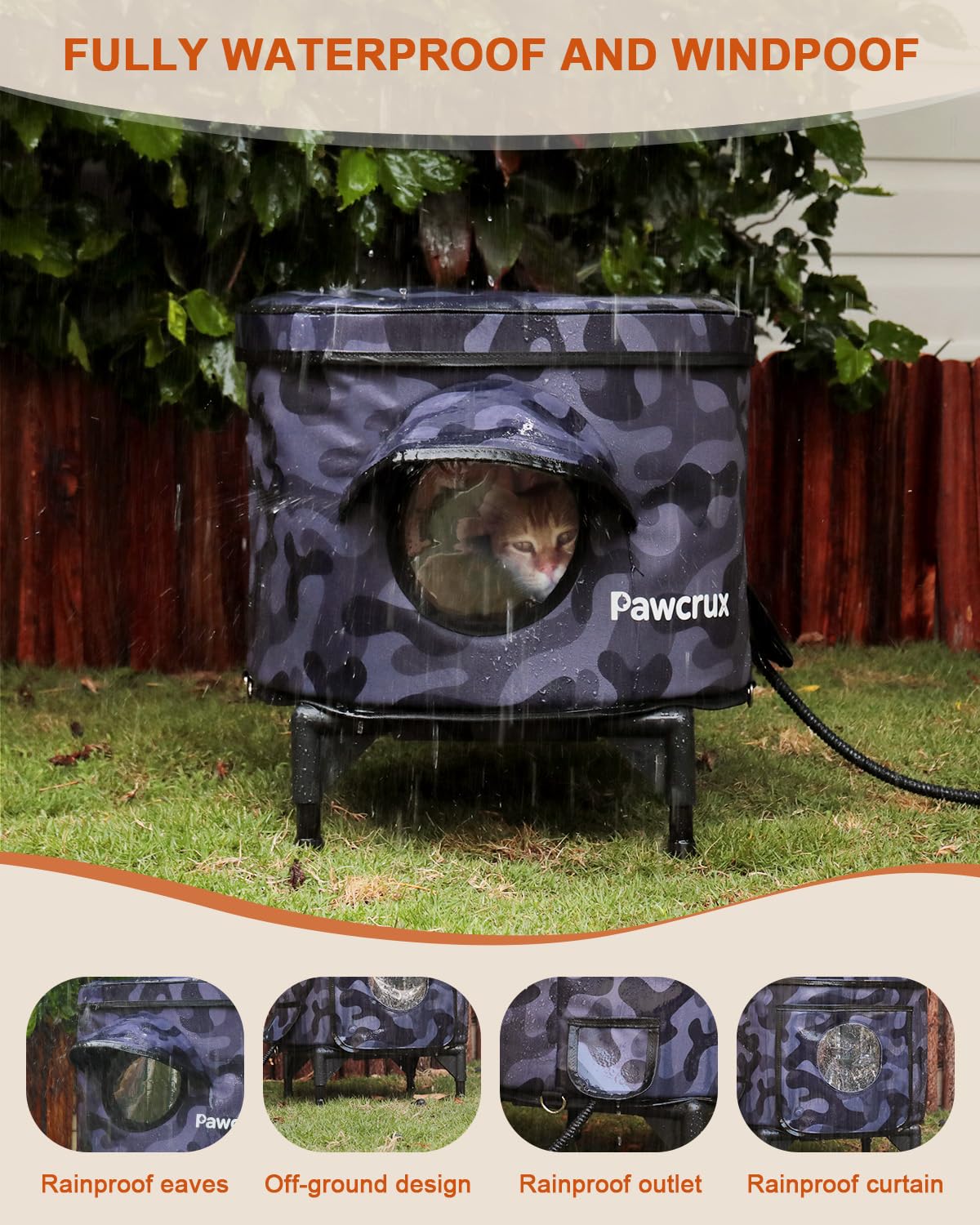 Pawcrux cat shelter escape door helps secure shy cats indoors
