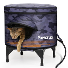 Pawcrux heated cat house with camera bracket enables outdoor monitoring
