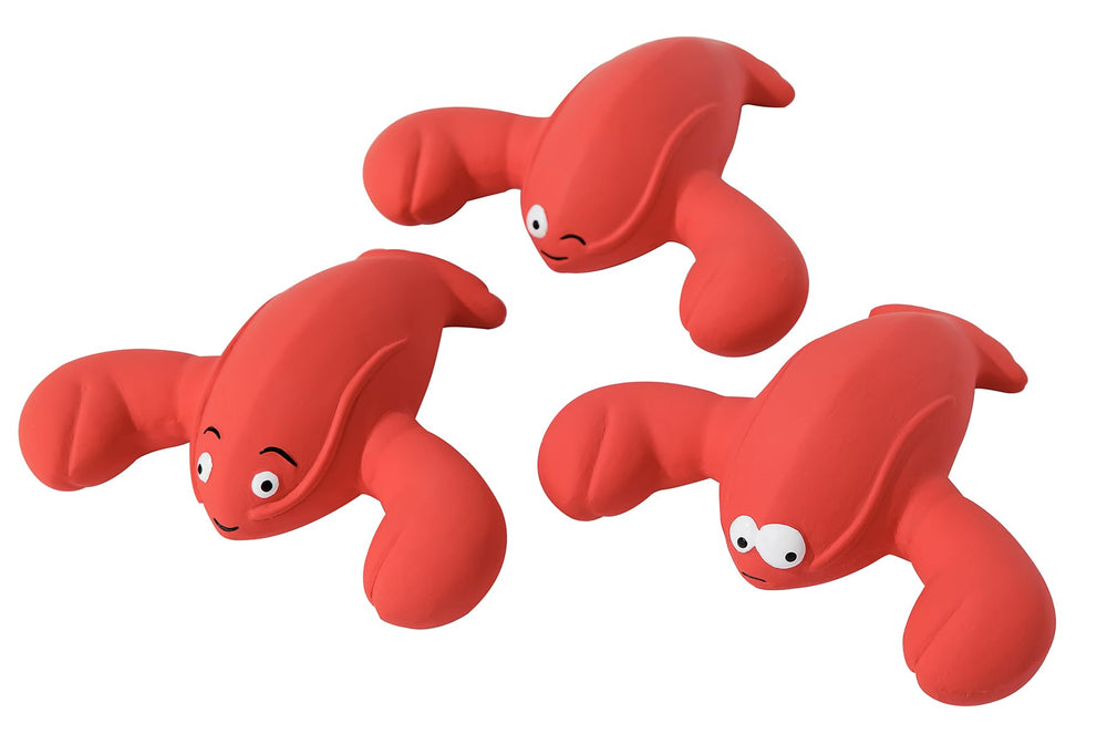 Pawdoer 3-pack lobster toys in bright colors for fetch