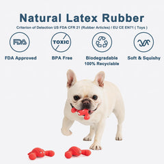 Pawdoer squeaker ball close-up highlights buoyant bounce for play