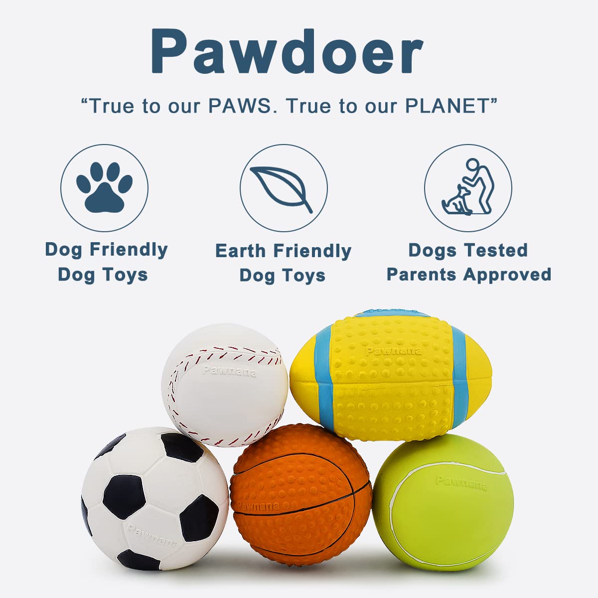 Pawdoer Squeaky Ball baseball: bright, durable ball for small dogs' play sessions
