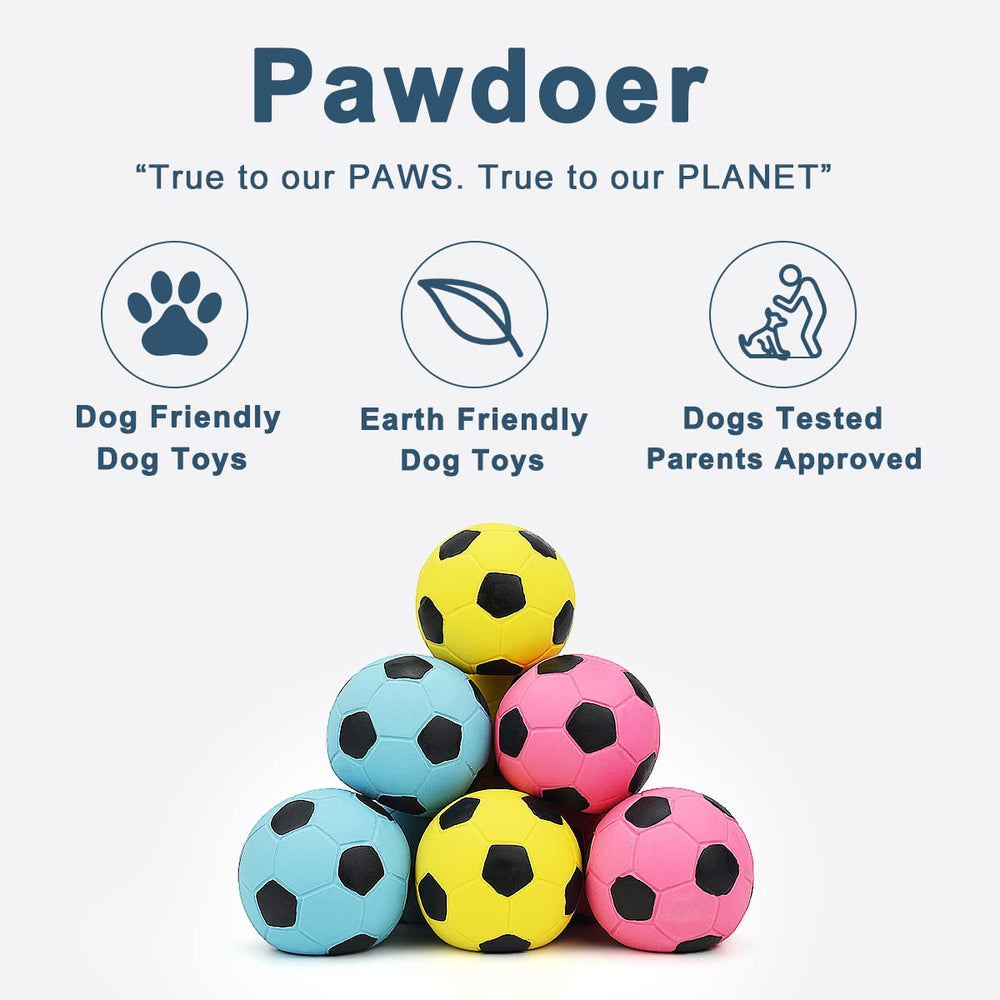 Pawdoer squeaky dog ball flat-bottom-egg-shape—unpredictable bounce for engaging play.