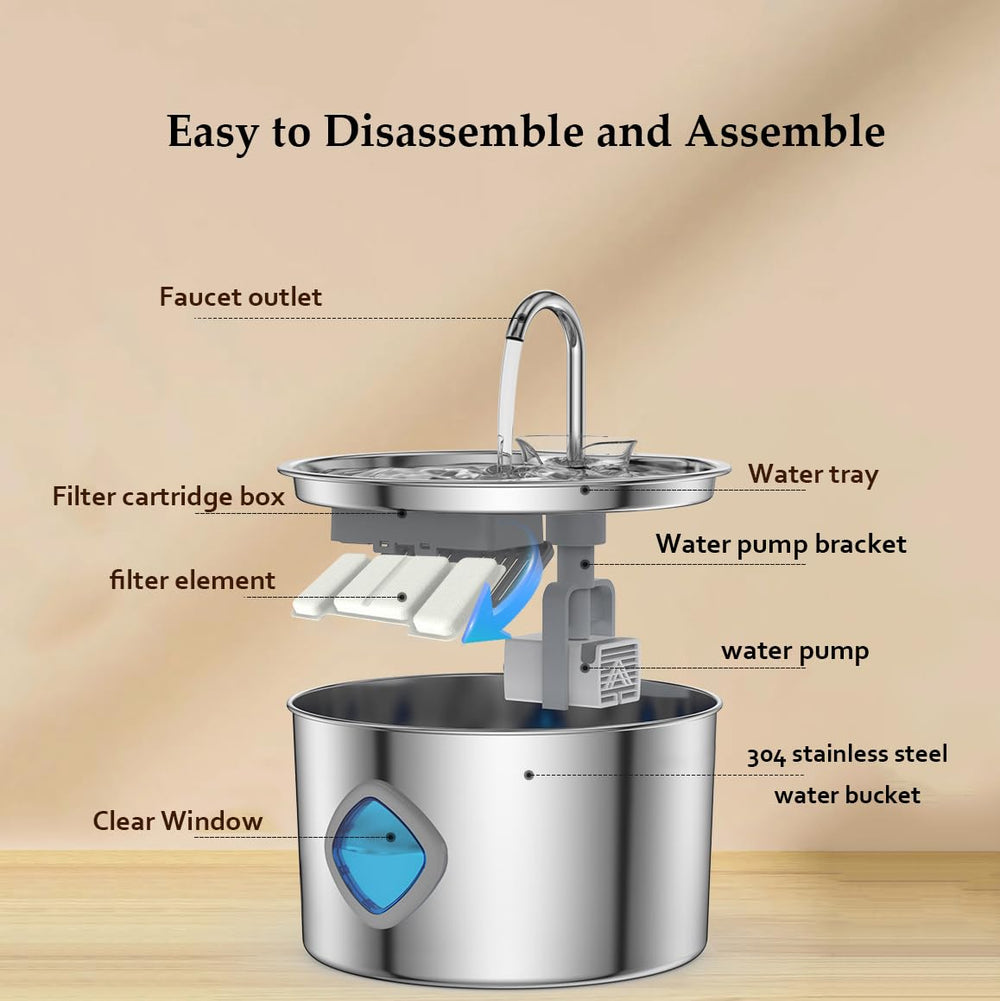 Yaslayp Pawdrate water fountain easy-to-clean design with detachable parts