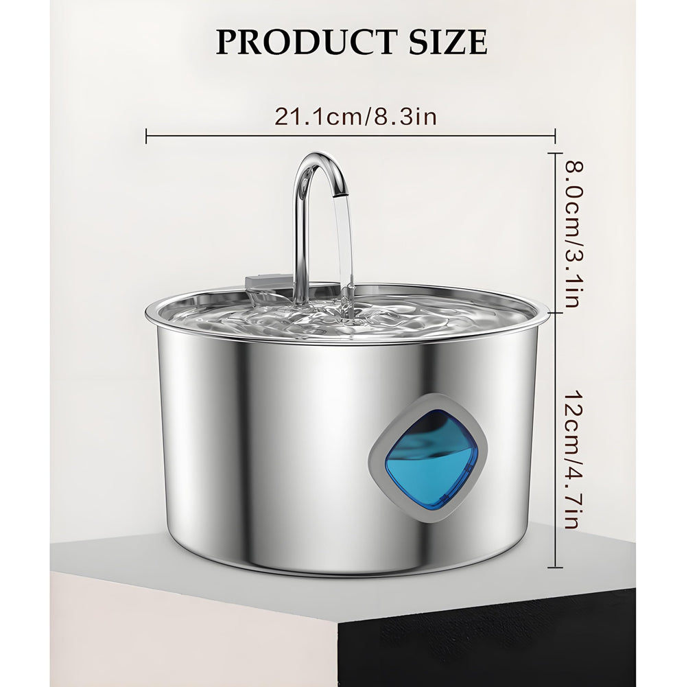 Yaslayp Pawdrate water fountain includes two filters for ongoing filtration