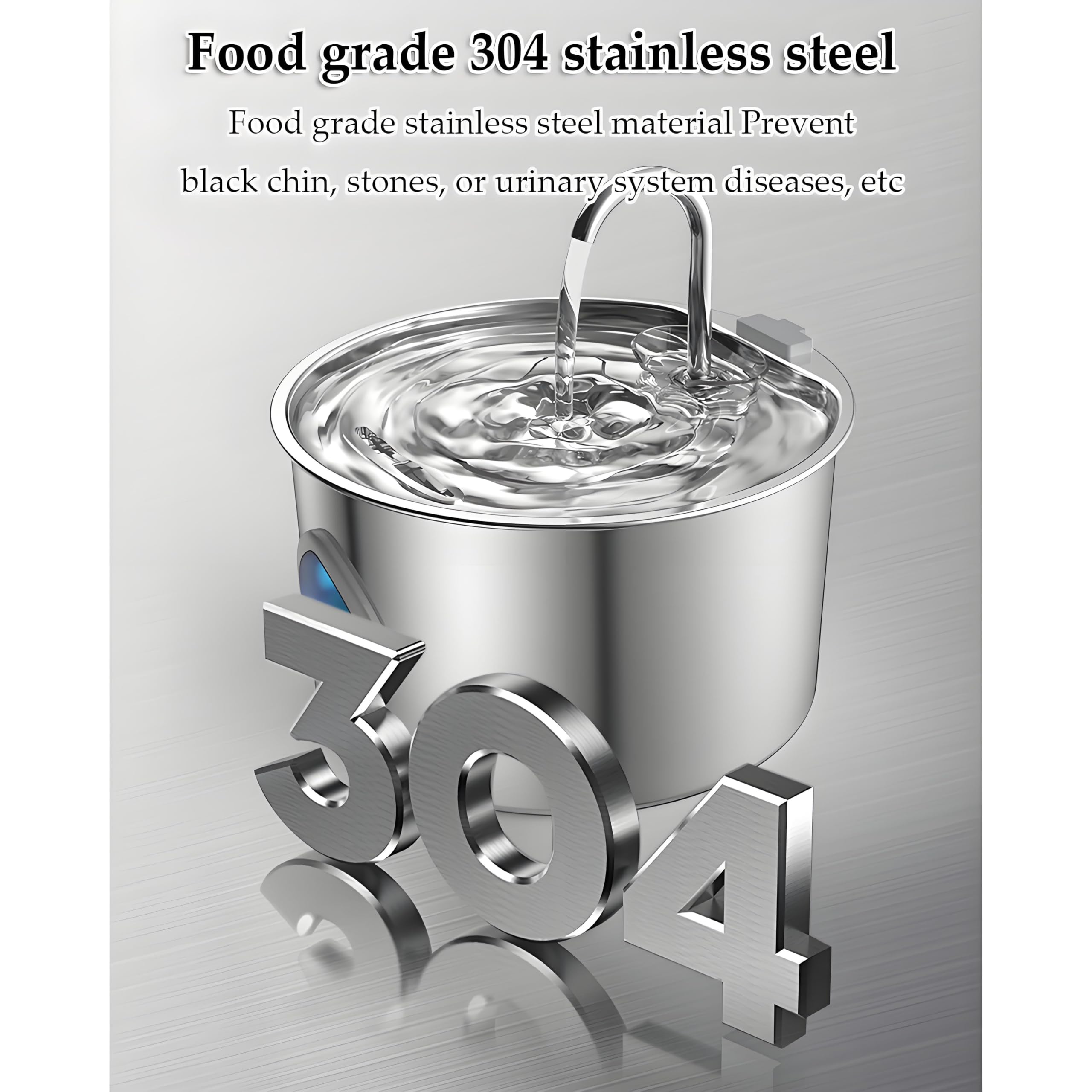 Yaslayp Pawdrate water fountain stainless steel construction for durability and rust resistance