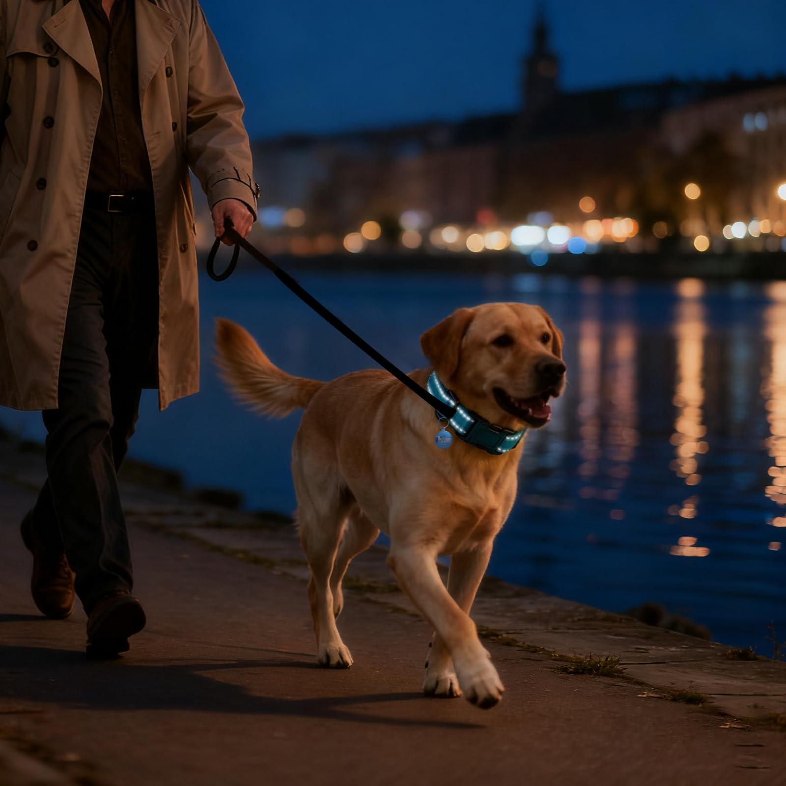 PawDuct Mint Green Reflective Collar blends style with safety for daily adventures.