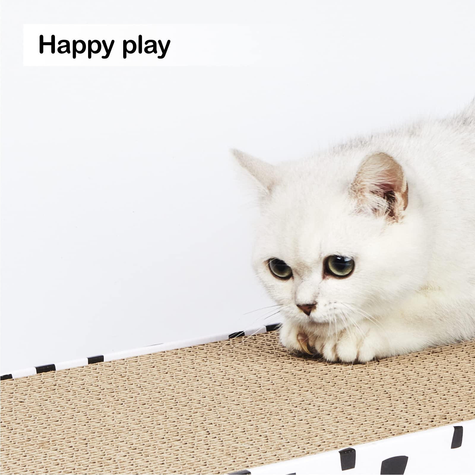 PAWSFANS durable box design shows tidy waste containment during scratching sessions