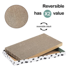 PAWSFANS reversible scratcher triple-pack displays multiple surfaces for extended scratching sessions