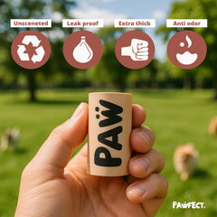 Pawfect compostable bags close-up of renewable materials used