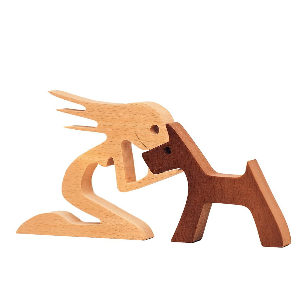 Pawfect House dog figurine hand-carved on desk adds warm, pet-loving decor.