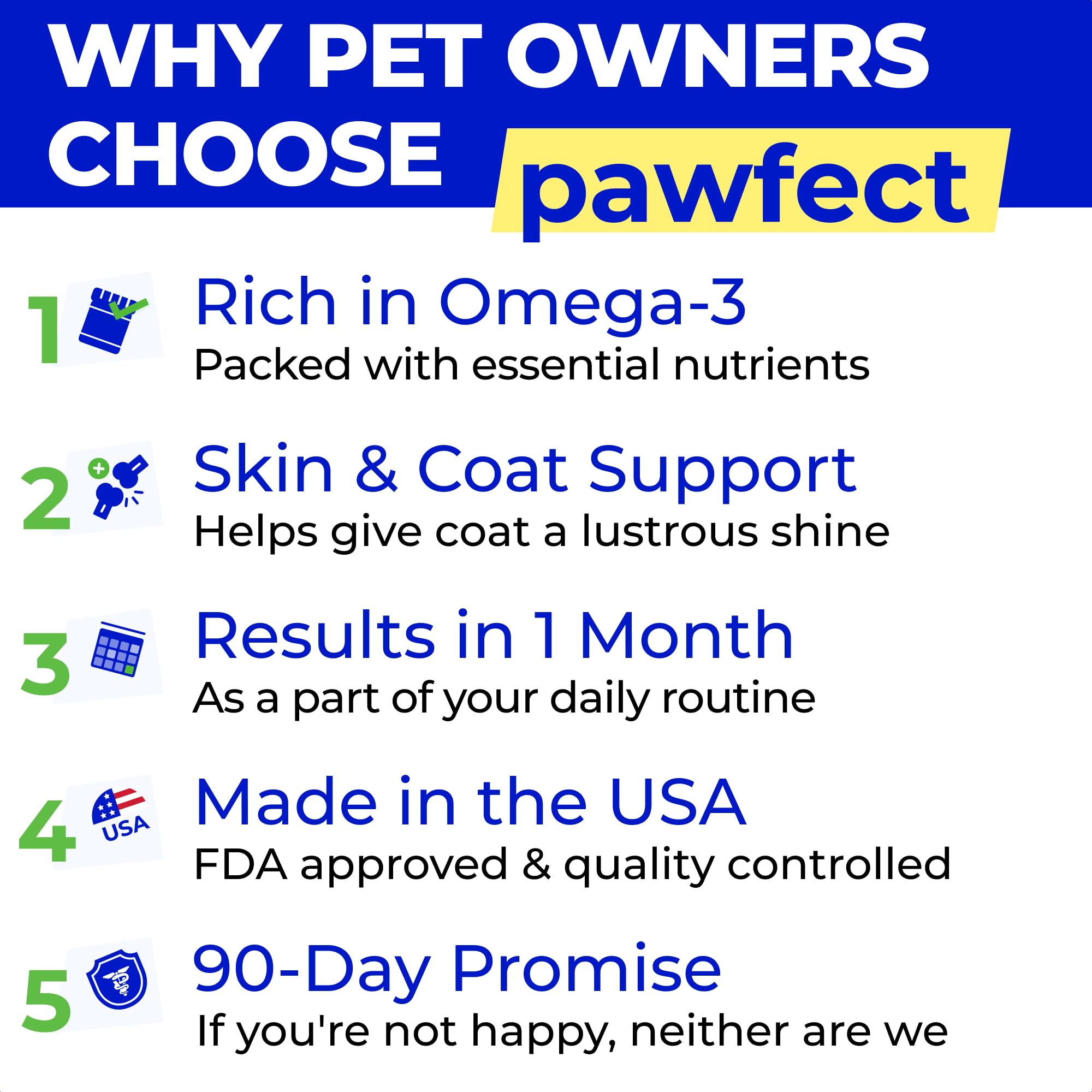PAWFECTCHEW 16oz bottle close-up highlights EPA/DHA for heart and immune support.