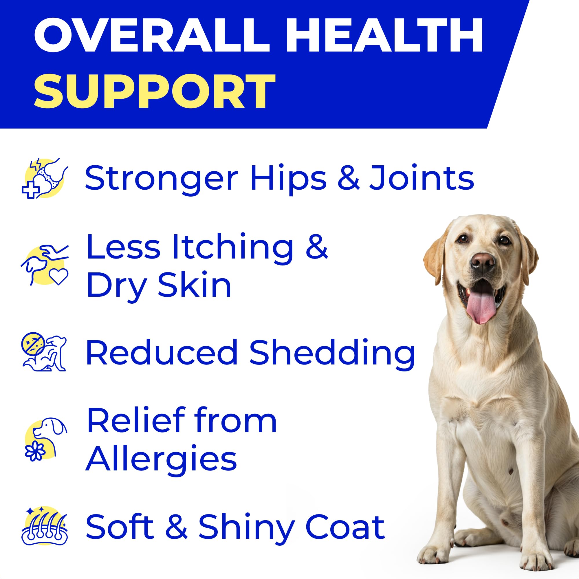 PAWFECTCHEW Pollock and Salmon oil bottle on label supports coat shine.