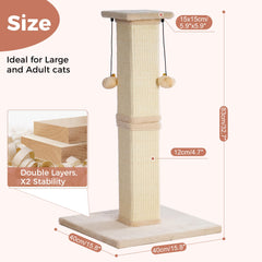 Pawfessor 33-inch cat scratcher shown at full height for full-body stretches.