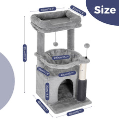 Pawfessor cat tree 32in large hammock highlights a cozy resting spot for lounging