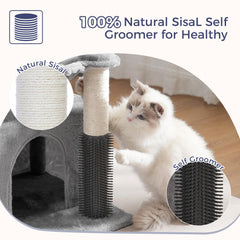 Pawfessor cat tree 32in removable top bed offers flexible perch for sunlit window watching
