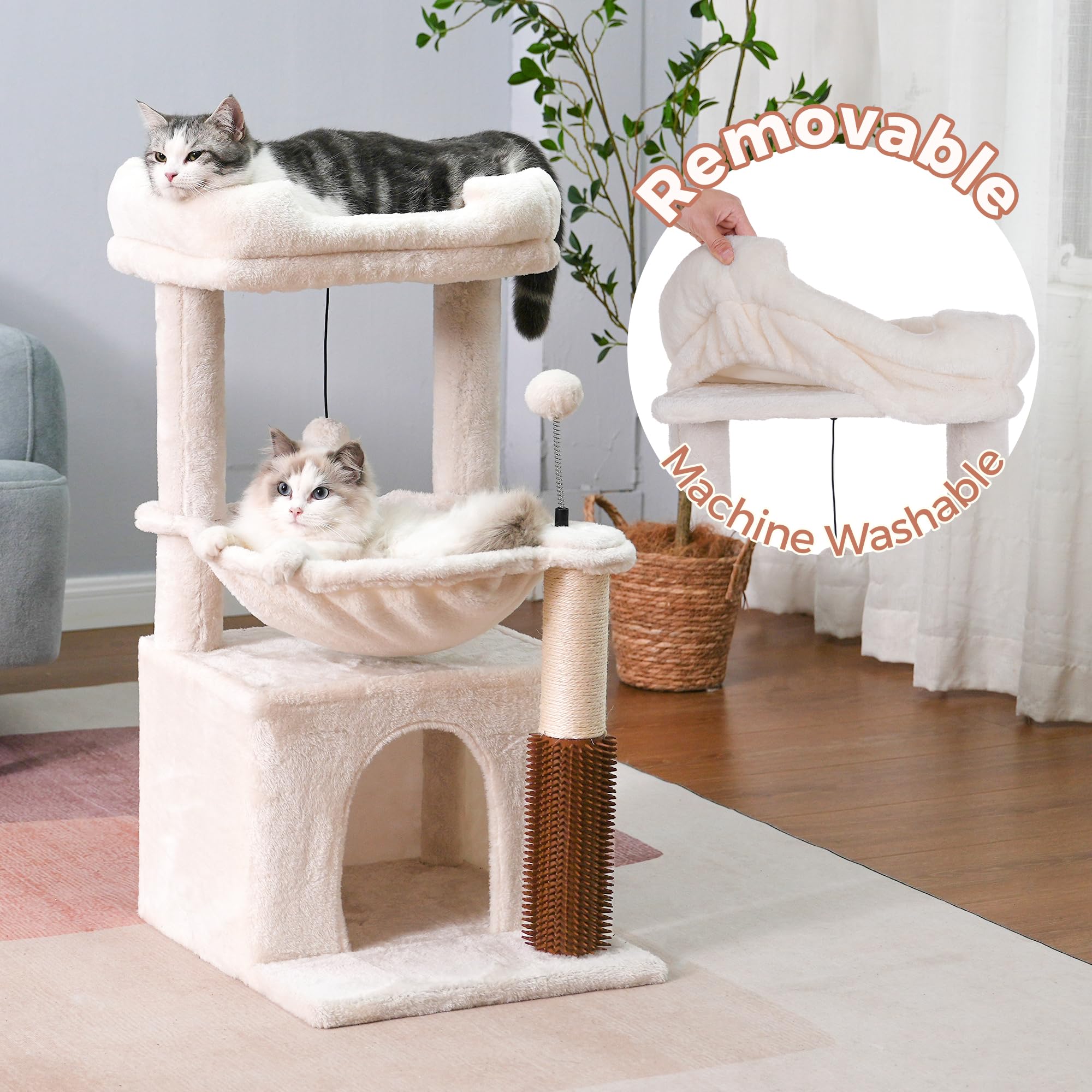 Pawfessor cat tree 32 inches removable-perch for window watching