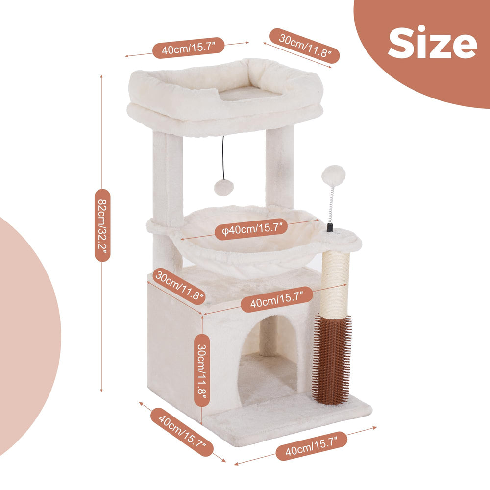 Pawfessor cat tree 32 inches wide-condo offering roomy hideaway