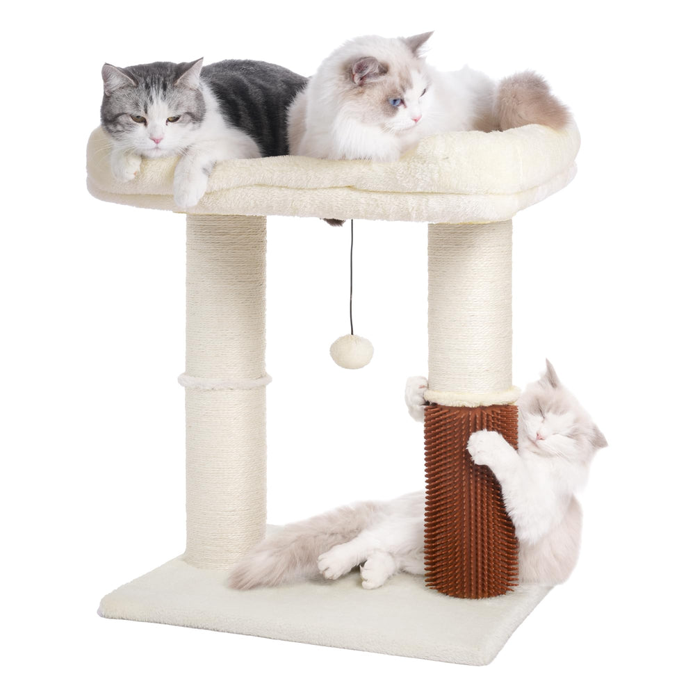 Pawfessor cat tree tower large bed top view for comfy lounging