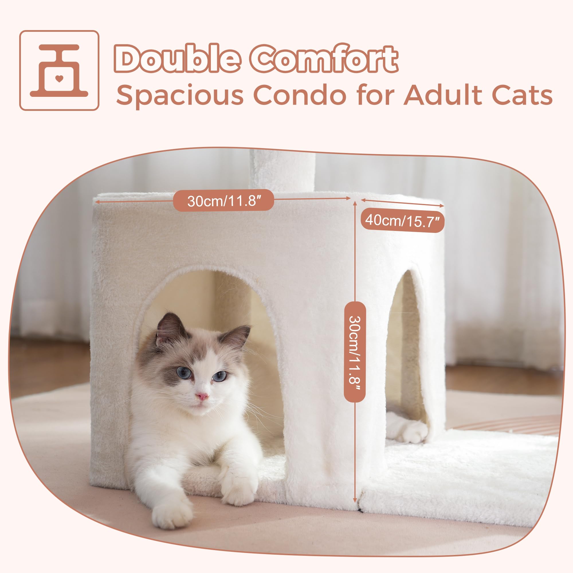 Pawfessor Flower Cat Tree removable top bed, easy to clean and refresh.