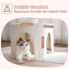 Pawfessor Flower Cat Tree removable top bed, easy to clean and refresh.