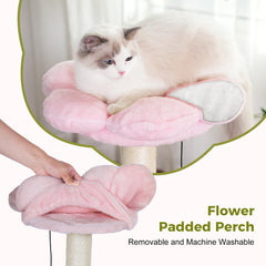 Pawfessor Flower Cat Tree sisal posts inviting scratching and stretching