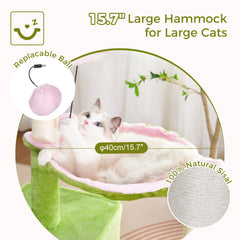 Pawfessor Flower Cat Tree wide condo offering private nap space